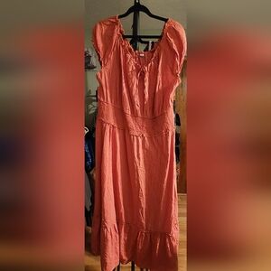 OLD NAVY Plus Size Boho Style Summer Dress in Warm Coral